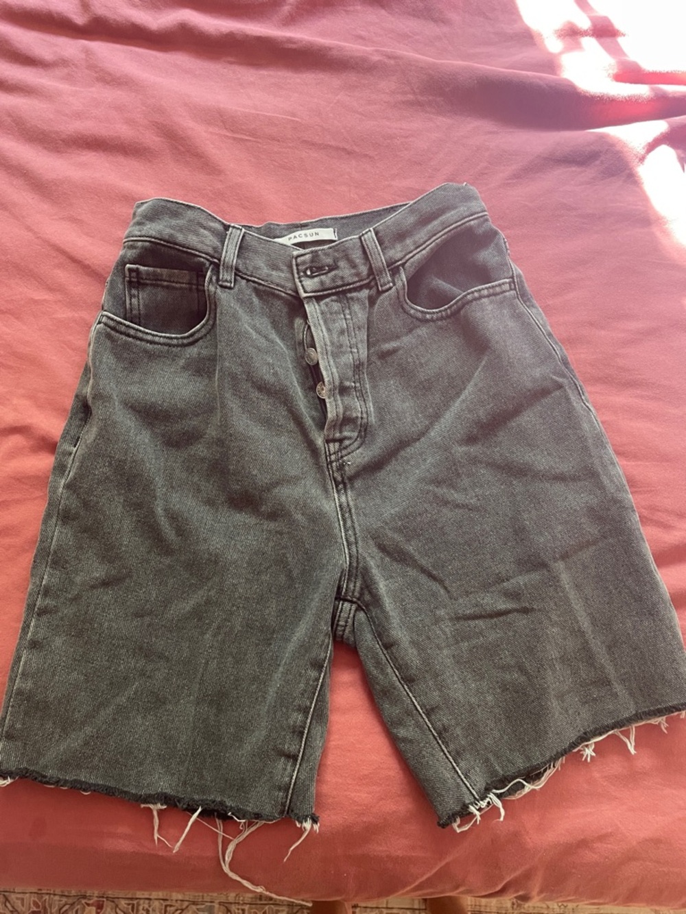 PacSun Women's High-Waist Button Shorts (originally jeans)